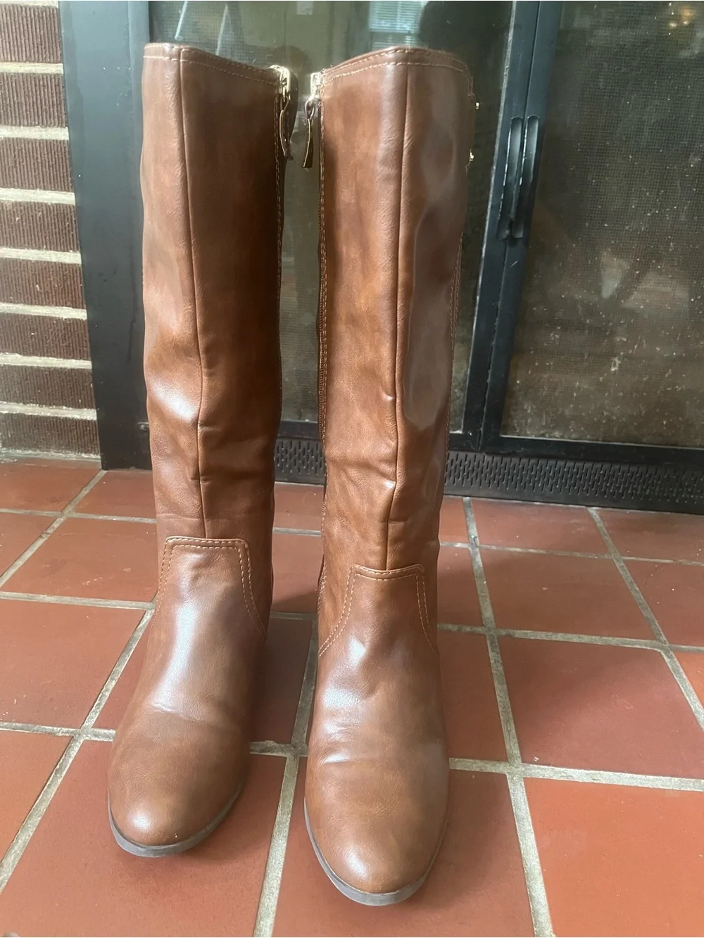 Dr. Scholl’s Brilliance Wide Calf Riding Boots Cognac Size 10
